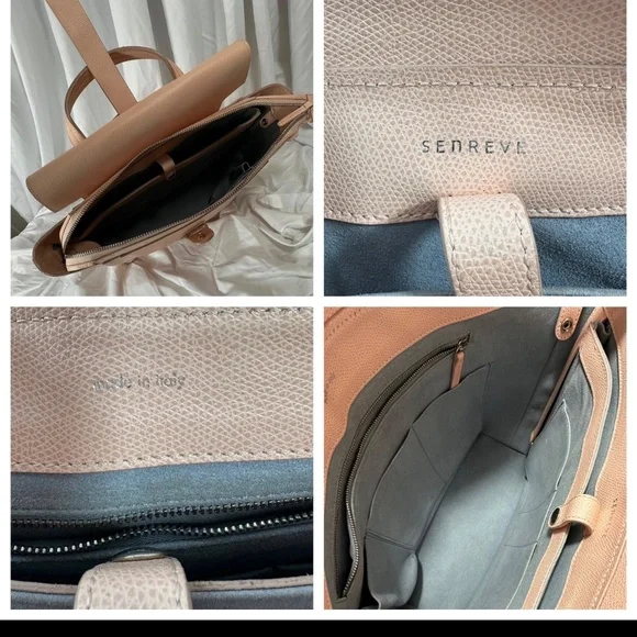 Genuine SENREVE MAESTRA blush pink leather backpack bag - Picture 12 of 13